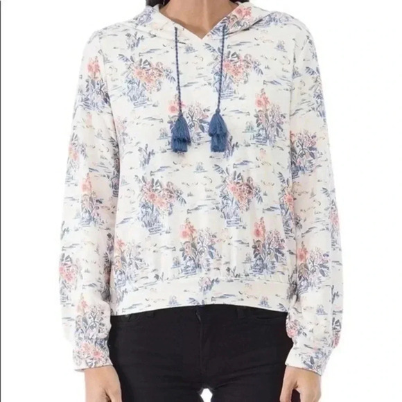 Bobeau Brandy Water Lily French Terry Hoodie Medium - Picture 1 of 7